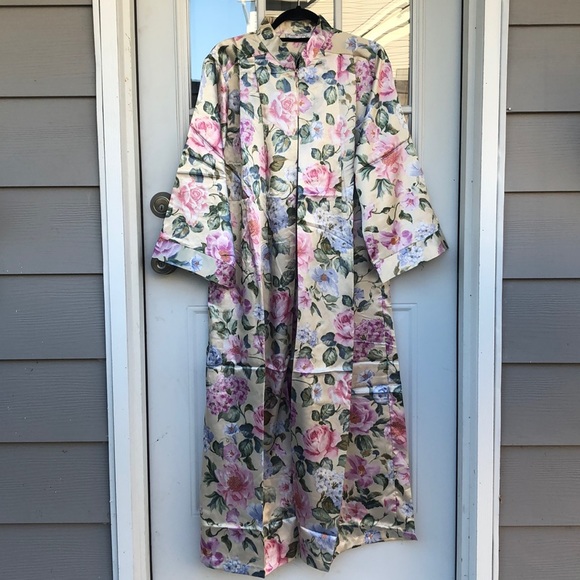 Sante Classics Floral Pleated Kimono Caftan M - Picture 1 of 8